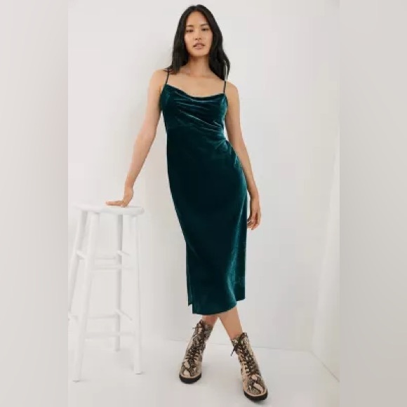 Elyse Velvet Bias Slip Dress - Picture 1 of 5
